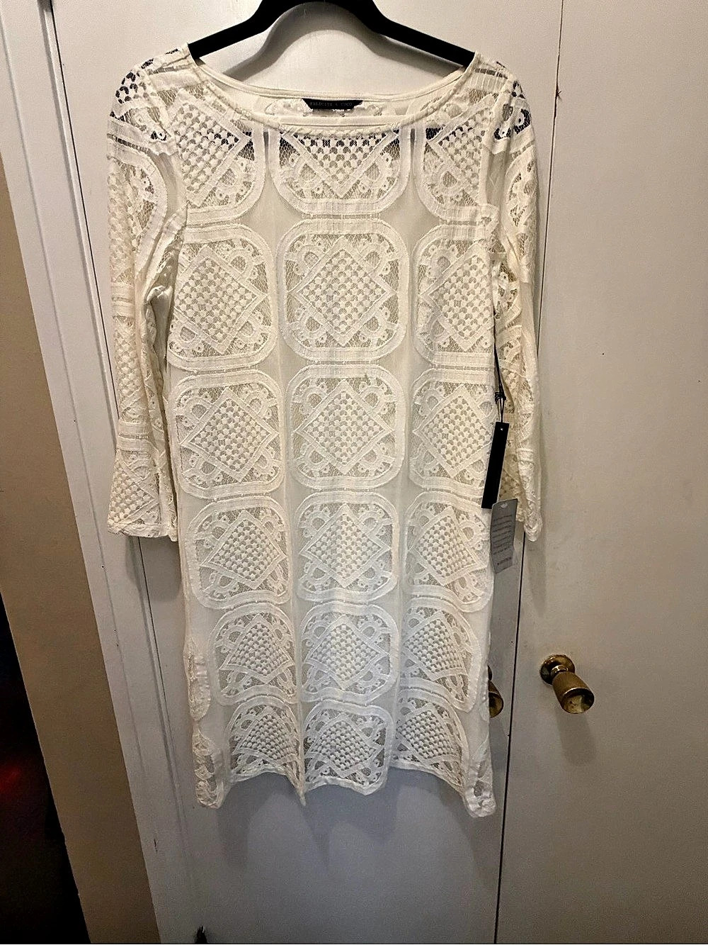 NWT Felicity & Coco Nordstrom Ivory White Lace Shift Dress M
